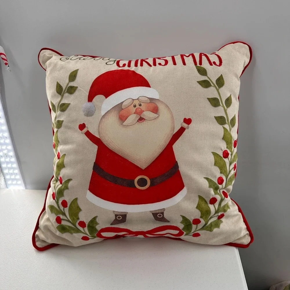 Merry Christmas Santa Claus Throw Pillow 18